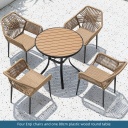 4 Erqi chairs+one 80cm plastic wood round table