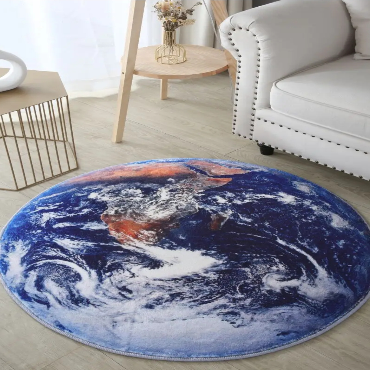 Modern Latest Non-Slip Delicate Soft Round Shape Design Durable Living Room Carpet
