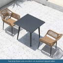 Two Erqi chairs+80x80cm all aluminum square tables