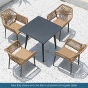 4 Erqi chairs+80x80cm all aluminum square table