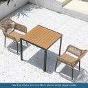 Two Erqi chairs+80x80cm plastic wood square tables