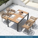 4 Erqi chairs+150x90cm plastic wood rectangular table