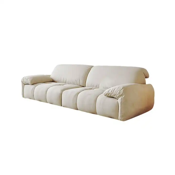 Light Luxury Frosted Leather Art Cloud Sofa Baxter Straight Row Living Room Small Unit Modern Simple Down Sofa