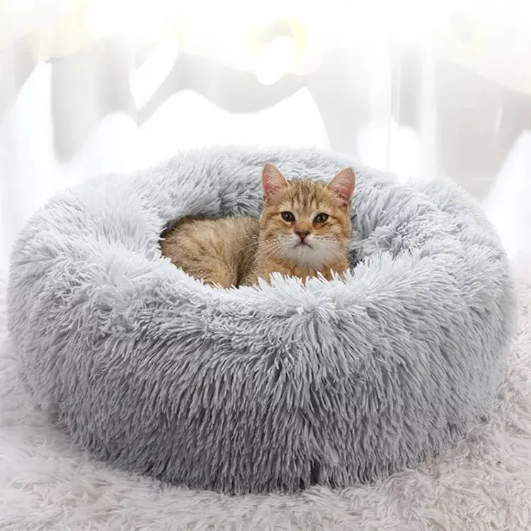 Luxury Pet Bed Comfortable Large Custom Soft Plush Pet Mat Donut Dog Bed Soft Washable Cat Beds