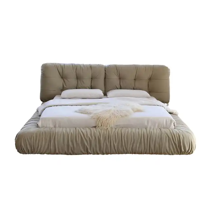 Yunduo fabric bed Italian minimalist modern minimalist master bedroom double luxury bed