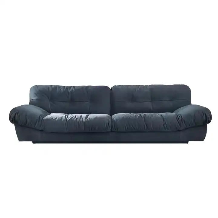 Living room sofa modern large and small apartment type straight row three-seat leather sofa