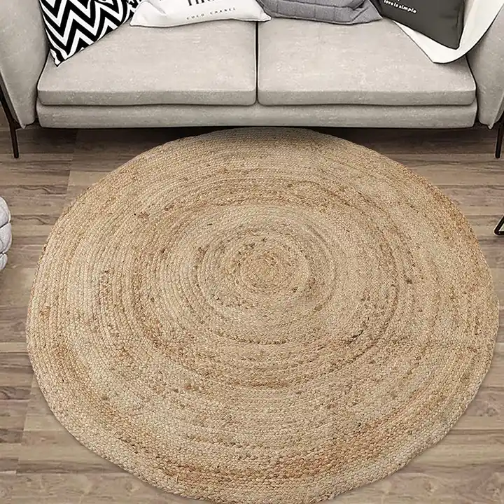 oval Jute handmade Woven Doormat Natural Braided Floor Mats Area Rugs round jute rug outdoor carpet