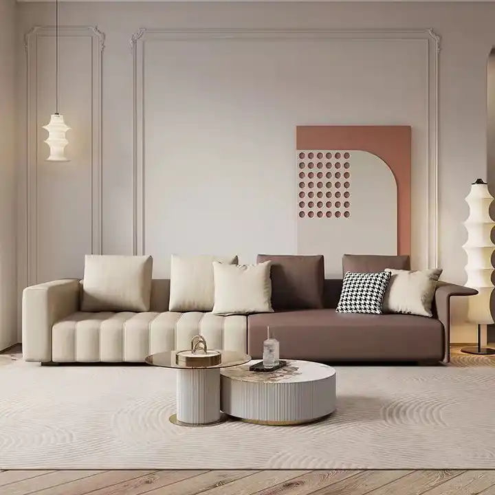 Customized Italian living room villa large apartment designer minimalist fabric sofa