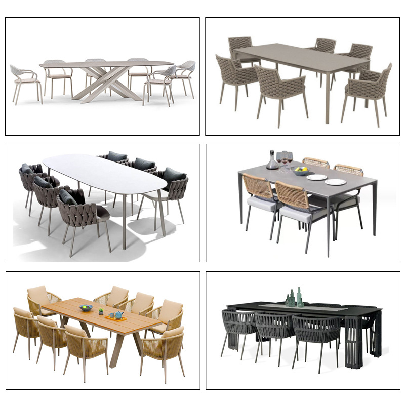 Outdoor courtyard tables, chairs, terraces, garden hotels, homestays, leisure outdoor rattan chairs, dining tables, waterproof and sun proof furniture