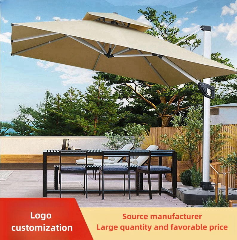 Outdoor courtyard sunshade umbrella, coffee shop, milk tea shop, stall, large sun umbrella, garden villa, printed logo, Roman umbrella