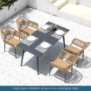 4 Erqi chairs+160x80cm all aluminum rectangular table
