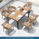 6 Erqi chairs+150x90cm plastic wood rectangular table