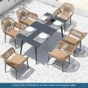 6 Erqi chairs+160x80cm all aluminum rectangular table
