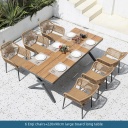 6 Erqi chairs+220x90cm large square table