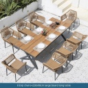 8 Erqi chairs+220x90cm large square table