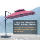 2.5 m square umbrella [new] Black gold steel umbrella