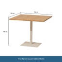 Teak faced square table (70cm)
