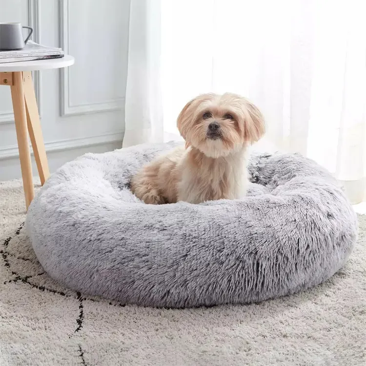Luxury Pet Bed Comfortable Large Custom Soft Plush Pet Mat Donut Dog Bed Soft Washable Cat Beds