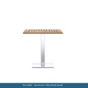 Tea table - aluminum alloy+teak wood
