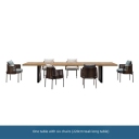 One table with six chairs (220cm teak long table)