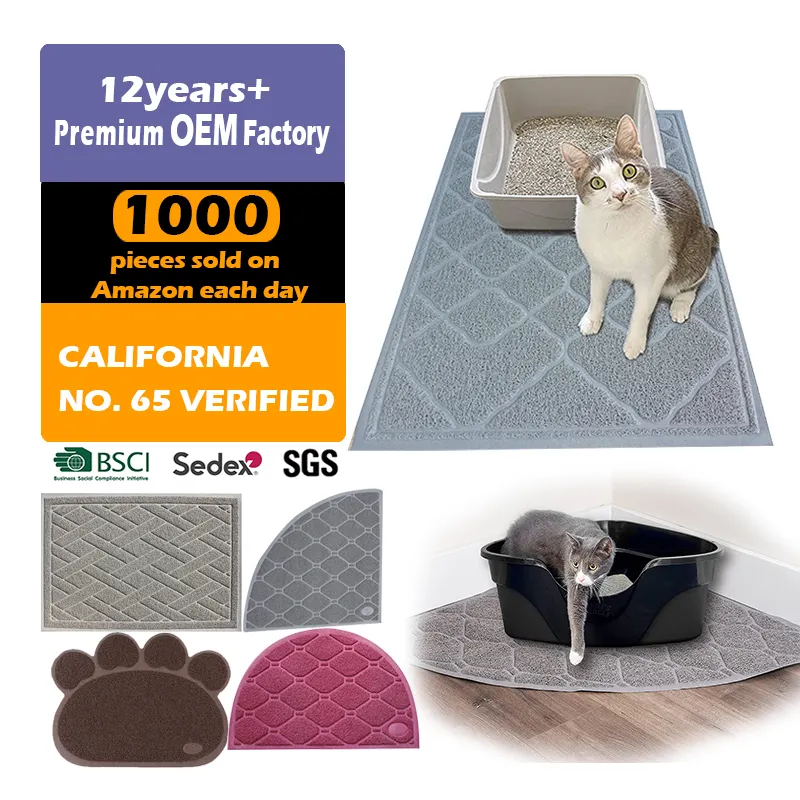Cat litter basin pad, PVC rectangular pet pad, cat rubbing foot pad, cat litter anti stripping pad, cat toilet floor pad