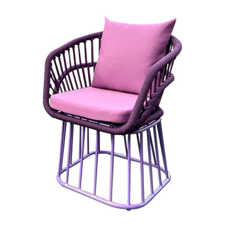 Garden, courtyard, terrace, leisure, outdoor rope woven single chair, outdoor woven waterproof and sunscreen rattan chair, tea table combination