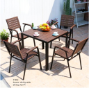 Square  dining table +Dining chair *4(brown)