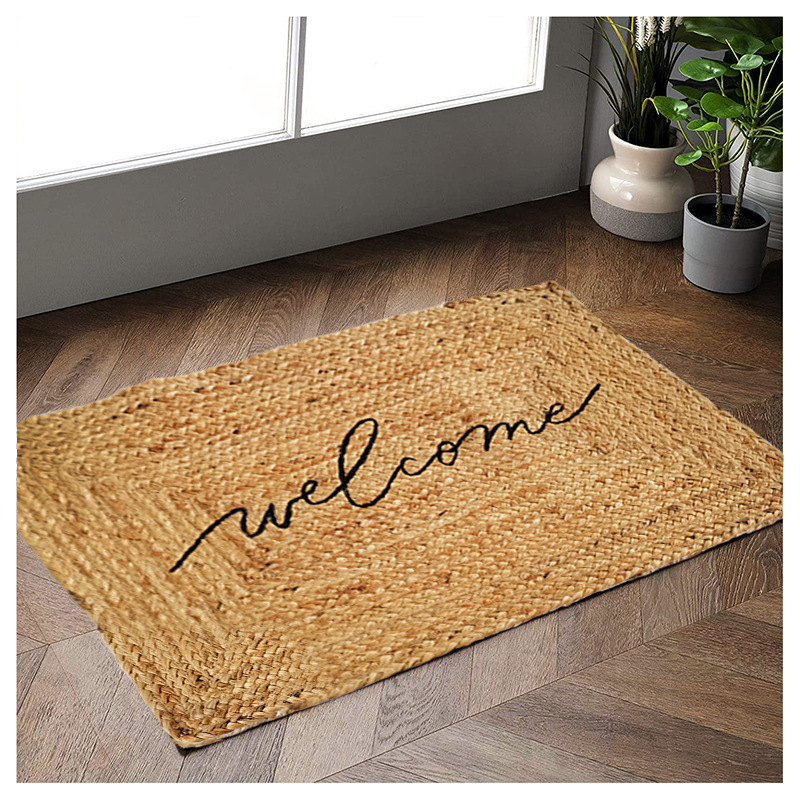 Handmade jute floor mats, living room carpets, embroidered rope woven carpets, coffee table mats, bedside carpets, customized