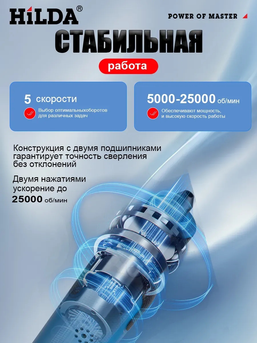 Гравер аккумуляторный с насадками