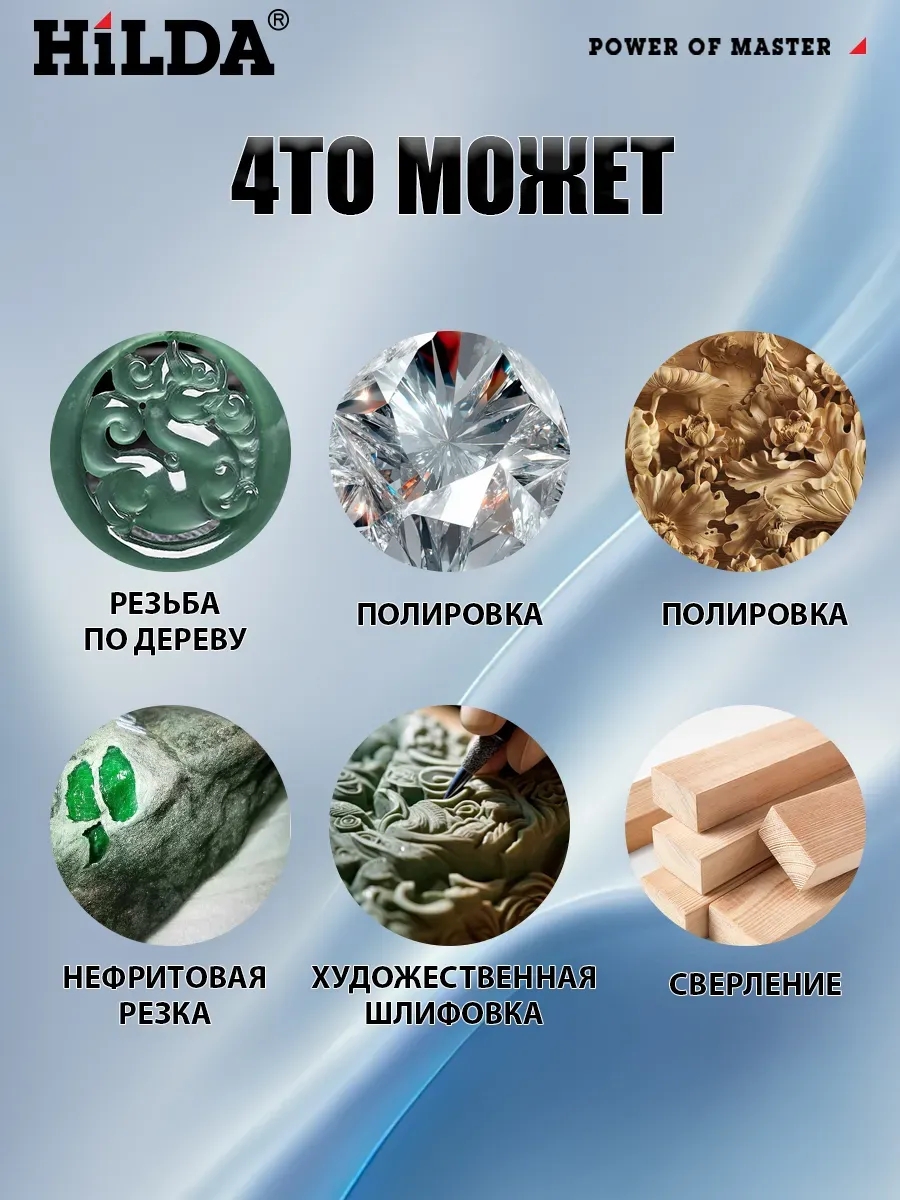Гравер аккумуляторный с насадками