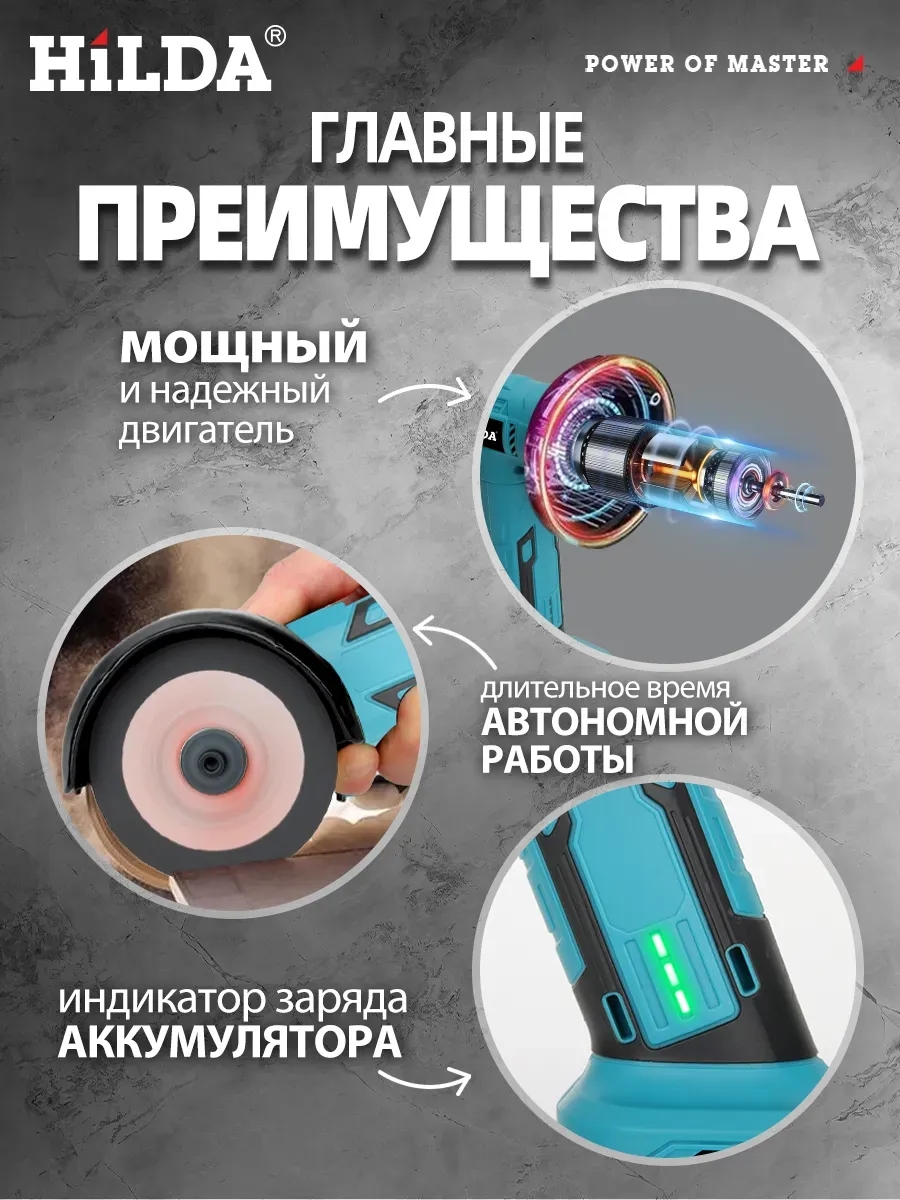 Hilda Болгарка мини аккумуляторная
