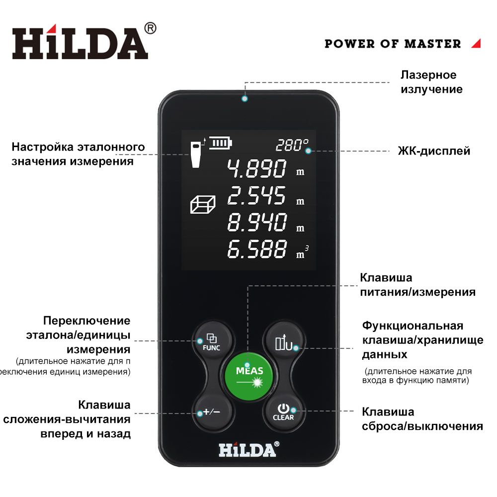 Лазерный дальномер,Зеленый луч，100M