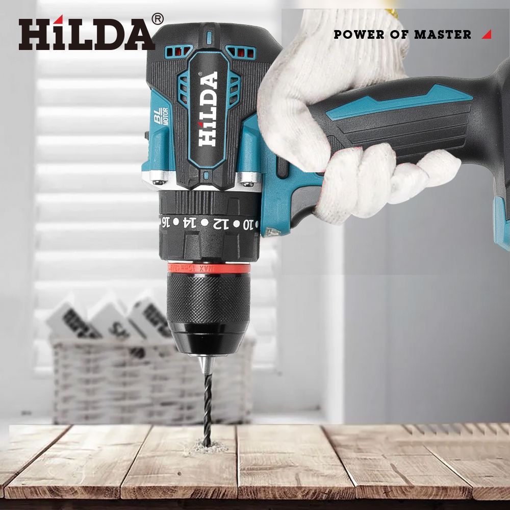 Дрель-шуруповерт,дрель шуруповерт Aккумуляторная,Бесщеточный (Батарея в комплект не входит)