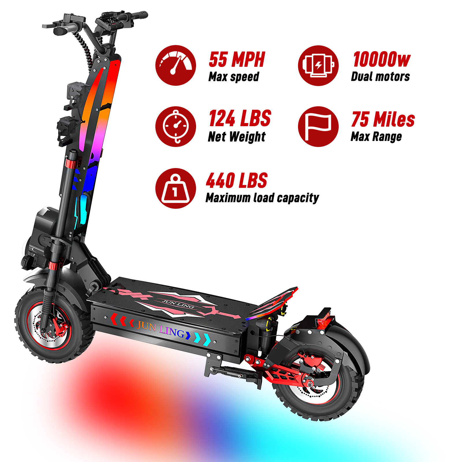 JL86 US Stock 13 Inch Tire 60V 10000W Fast Speed Mountain Electric Scooter Powerful 55MPH Scooter