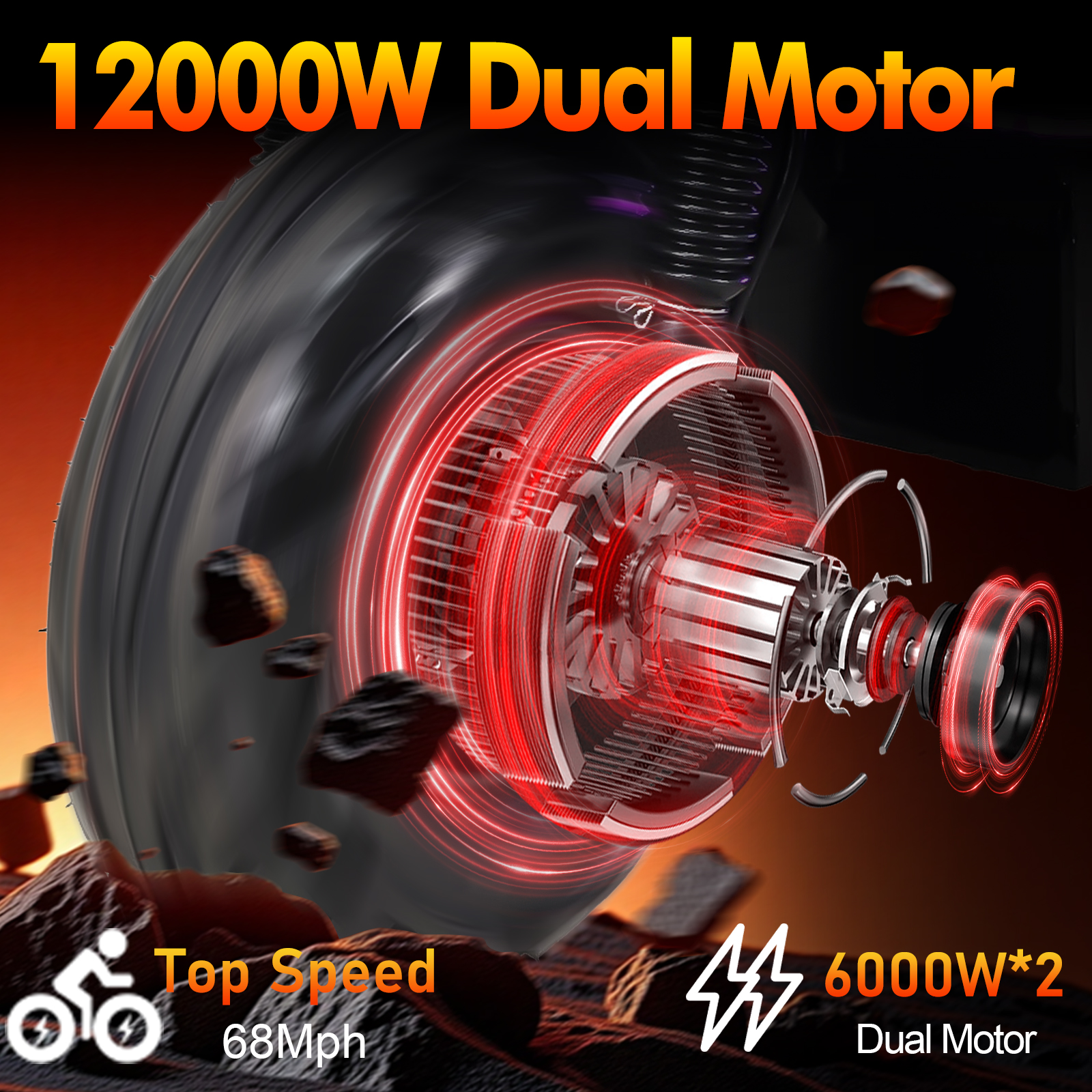 Newest US Stock K13 Ultra 13 Inch Tire 72V 12000W Electric Scooter with App and NFC Fast Speed 100km/h Scooter