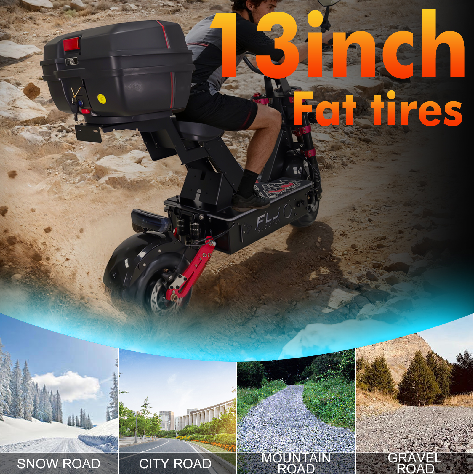 Newest US Stock K13 Ultra 13 Inch Tire 72V 12000W Electric Scooter with App and NFC Fast Speed 100km/h Scooter