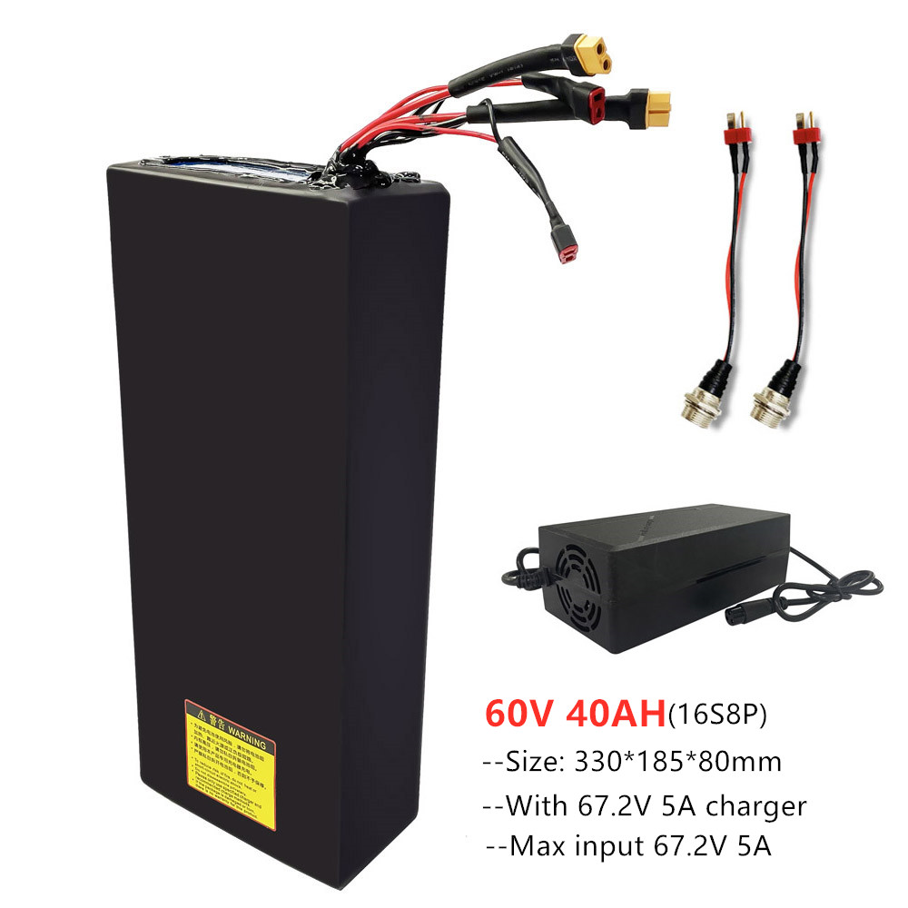60V 40Ah Waterproof Electric Scooter Battery with 67.2V 5A Fast Charger For 60V escooter