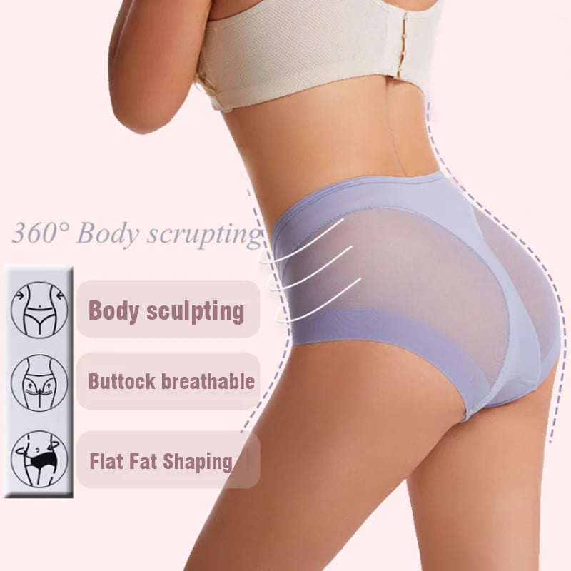 Pay 1 Get 4(4packs) High Waist Ice Silk Seamless Shaping Briefs--Last Day 50% OFF