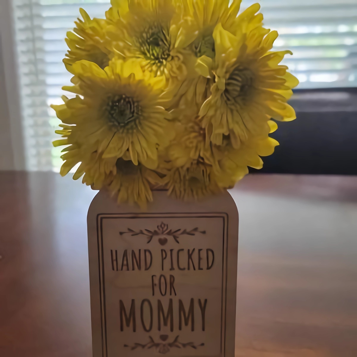 Picked For Mommy Wooden Flower Stand