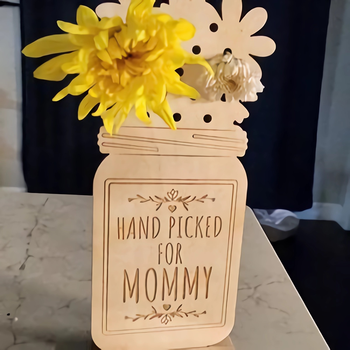 Picked For Mommy Wooden Flower Stand