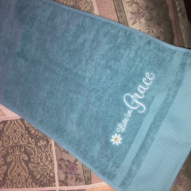 Embroidery Hand Towel Unique Christian Gift 4 Colours