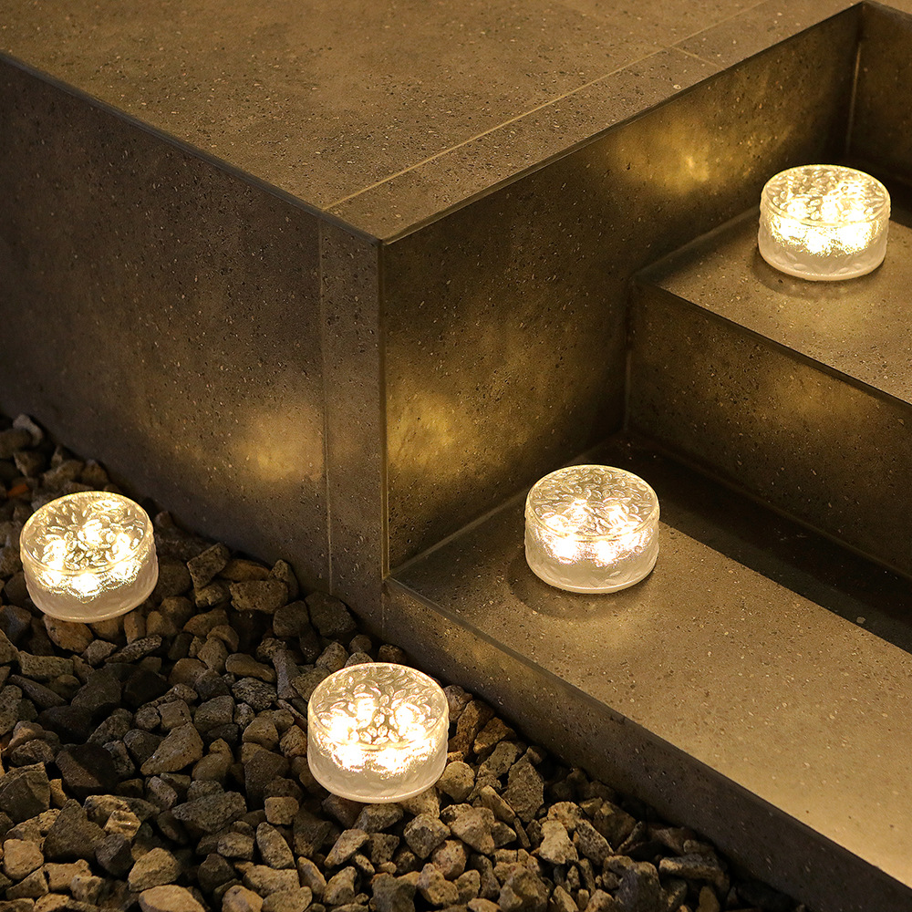 Solar LED Ice Cube Brick Waterproof Pathway Lights