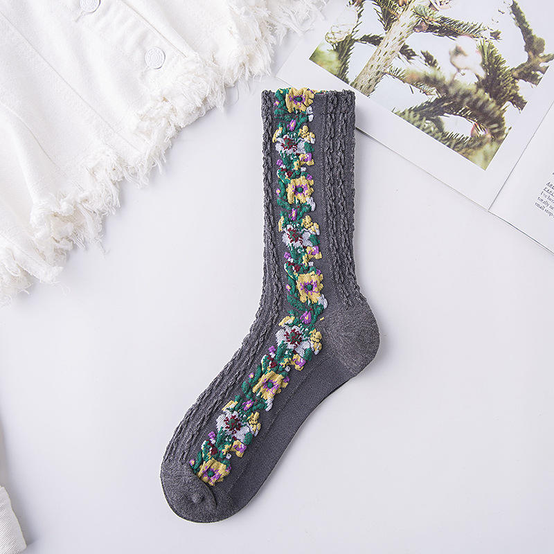 🎁New Year Sale🎁Vintage Embroidered Floral Women Socks