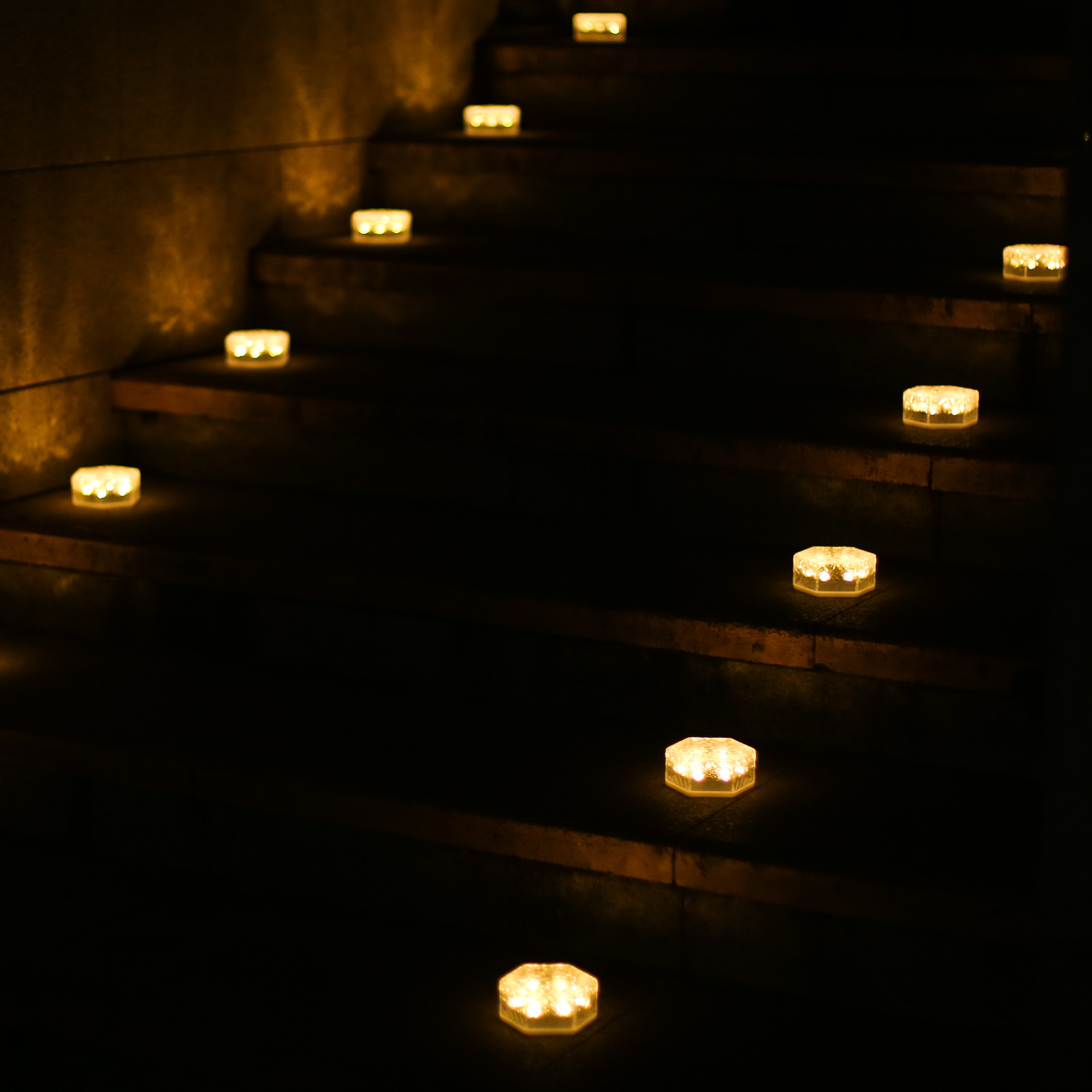 Solar LED Ice Cube Brick Waterproof Pathway Lights