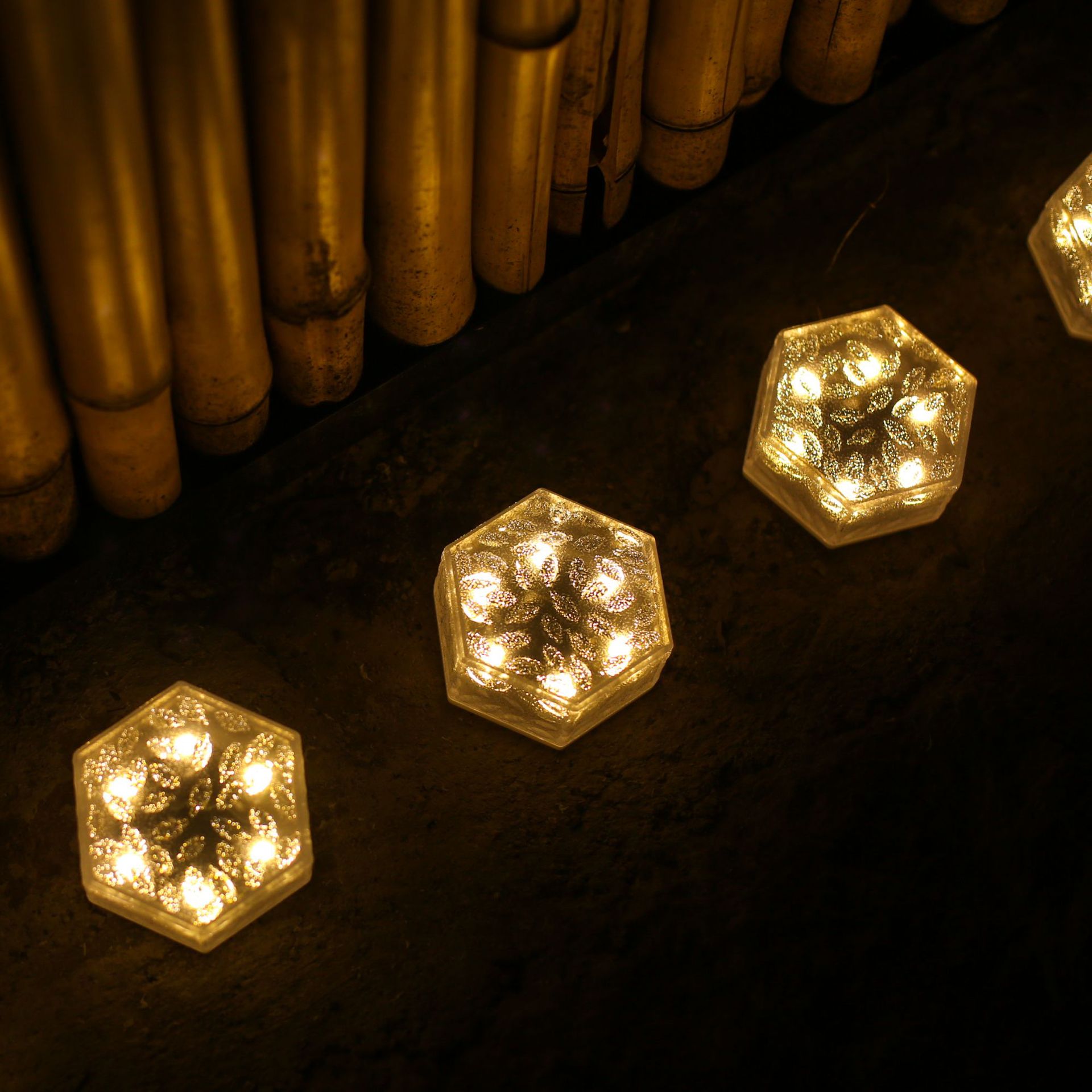 Solar LED Ice Cube Brick Waterproof Pathway Lights