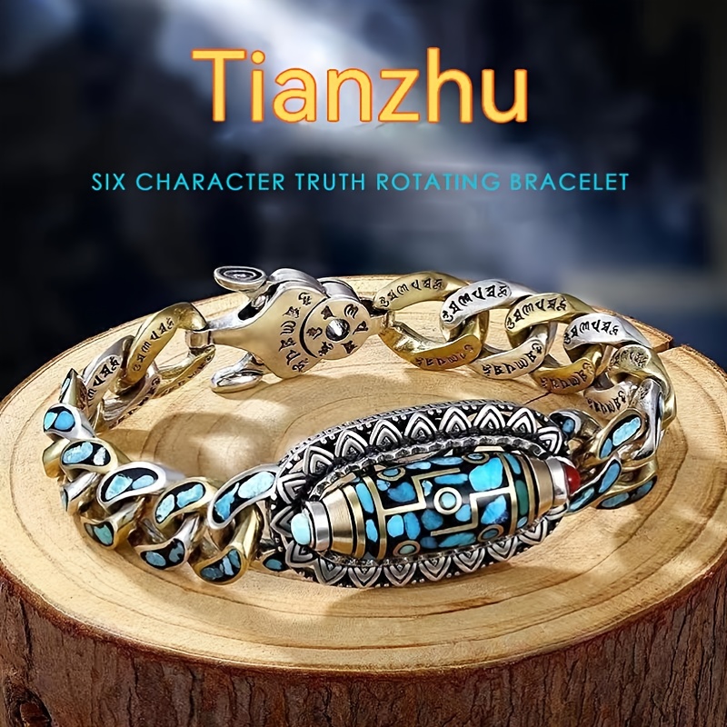 ✨Turquoise Six-character Mantra Nine-eyed Dzi Bead Bracelet