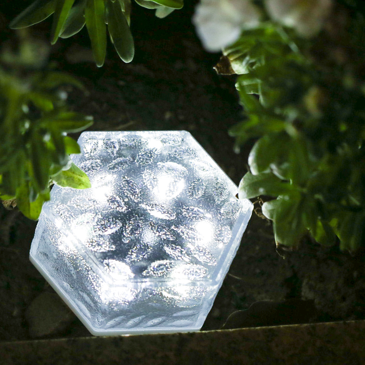 Solar LED Ice Cube Brick Waterproof Pathway Lights