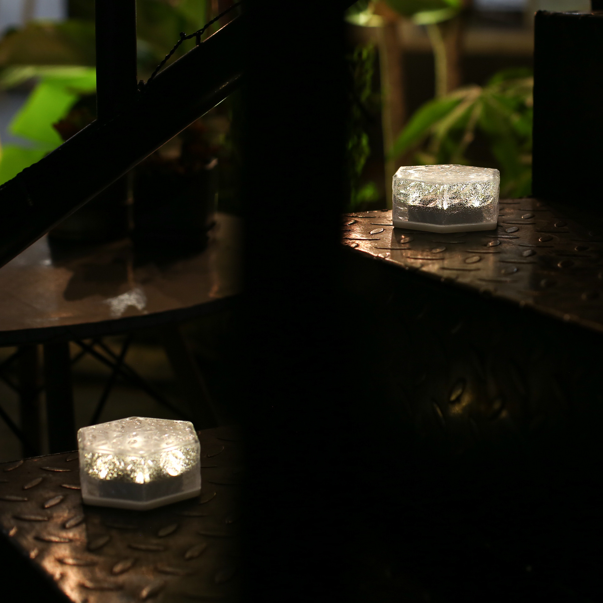 Solar LED Ice Cube Brick Waterproof Pathway Lights