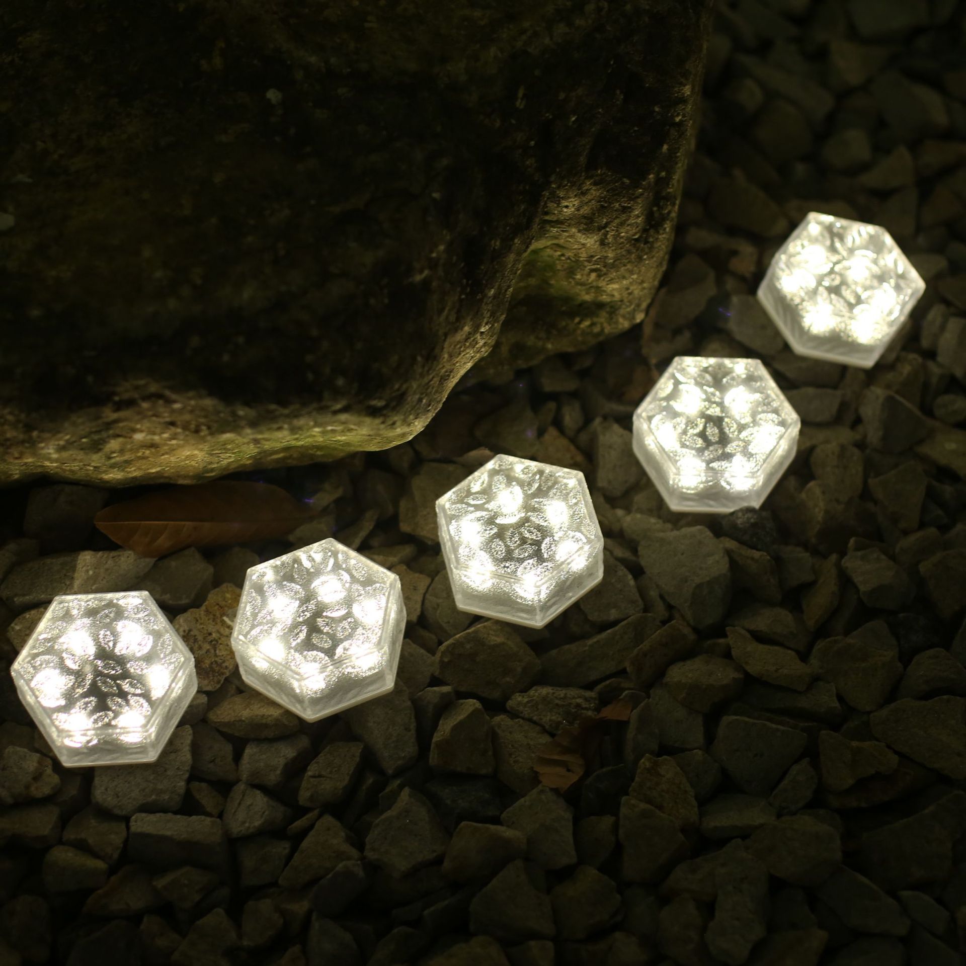 Solar LED Ice Cube Brick Waterproof Pathway Lights