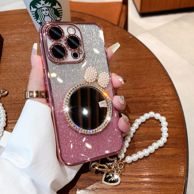 🎀Internet Celebrity Mirror - 💥Sparkling Pink Phone Case📱